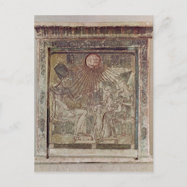 Postal Stela que representa a Aten dando vida y (Anverso)