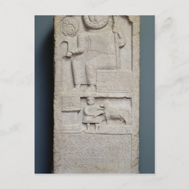 Postal Stele dedicado a Saturn, de EL-Ayaida (Anverso)