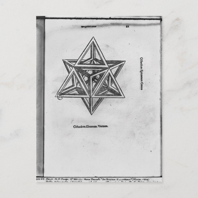 Postal Stella octangula, de 'De Divina Proportione' (Anverso)