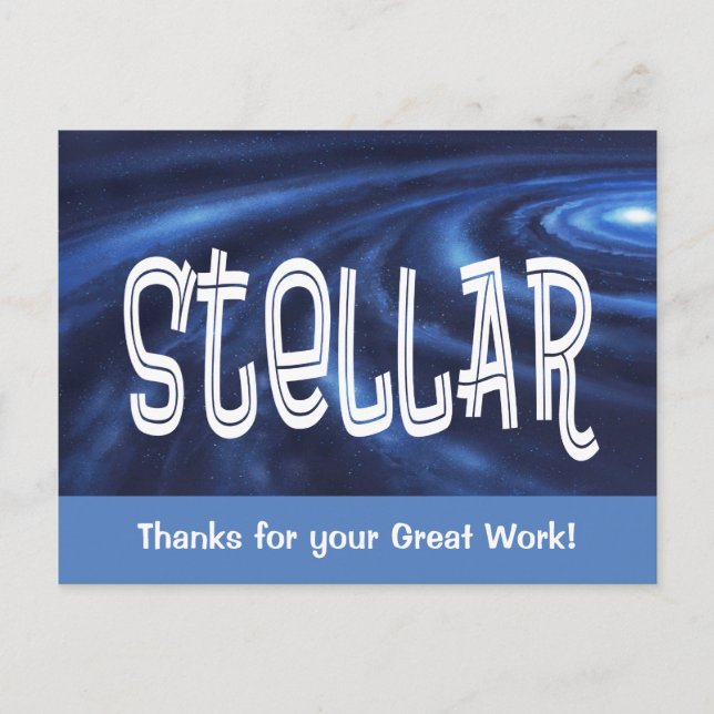 Postal ¡Stellar! Gracias por tu gran trabajo (Anverso)