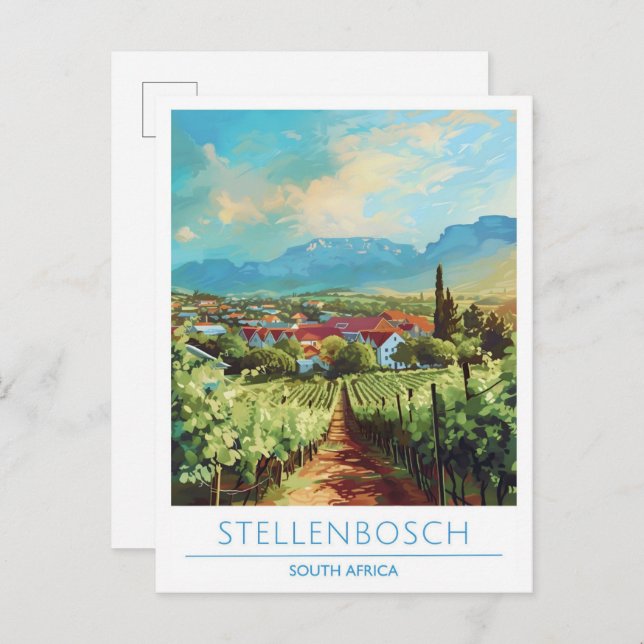 Postal Stellenbosch South Africa Viajes de época (Anverso / Reverso)
