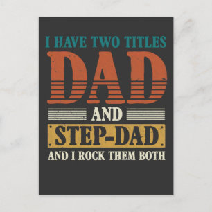 Postal Step Dad Dos títulos Papa Orgulloso padre