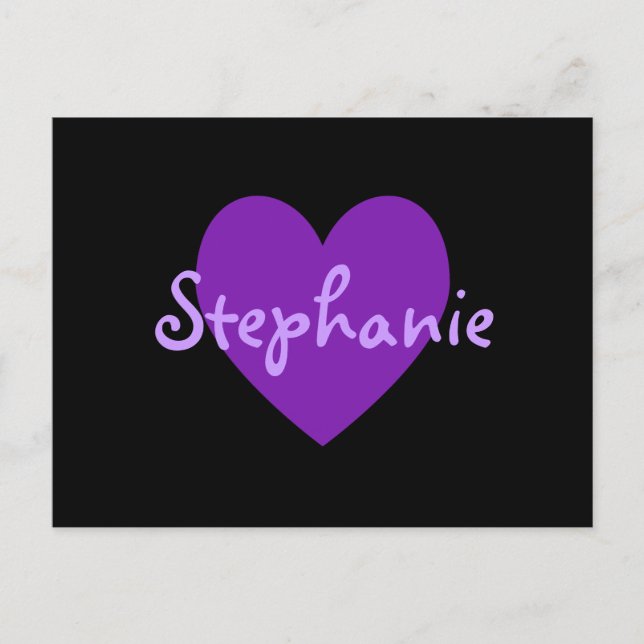 Postal Stephanie en morado (Anverso)
