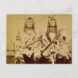 Postal Stereoview de Vintage War Council de Sioux
