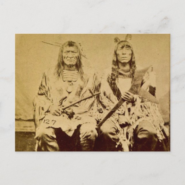 Postal Stereoview de Vintage War Council de Sioux (Anverso)