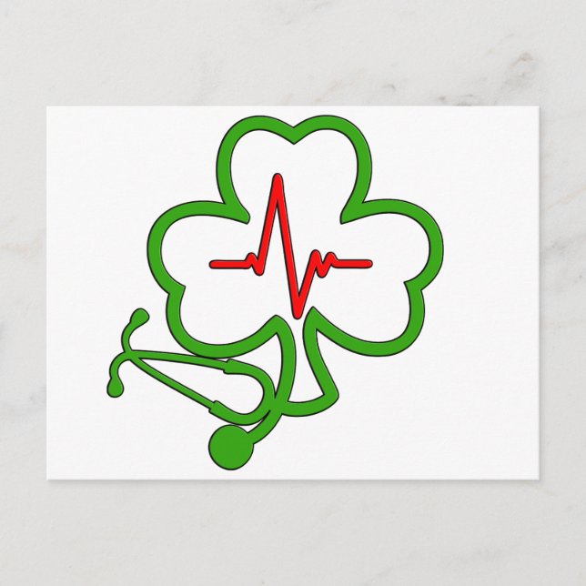 POSTAL STETHOSCOPE DE SHAMROCK CON HEARTBEAT (Anverso)