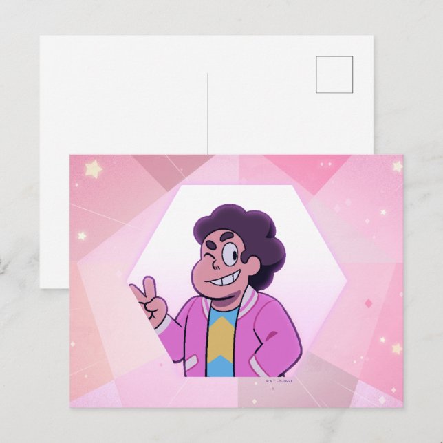 Postal Steven Universe | Retrato de diamante rosa (Anverso / Reverso)