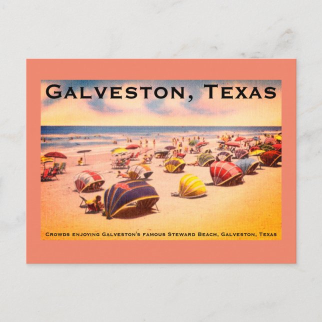 Postal Steward Beach, Galveston, Texas (Anverso)
