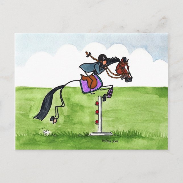 Postal STICK HORSE Pony Showjumping (Anverso)
