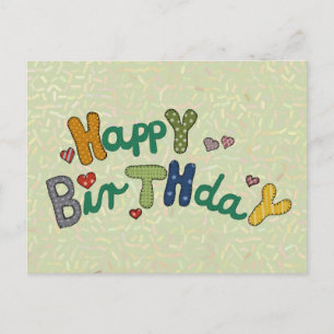 Postal Stickbild Geburtstag