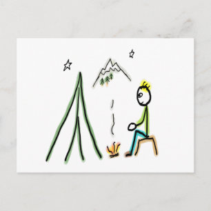 Postal Stickman de Camping