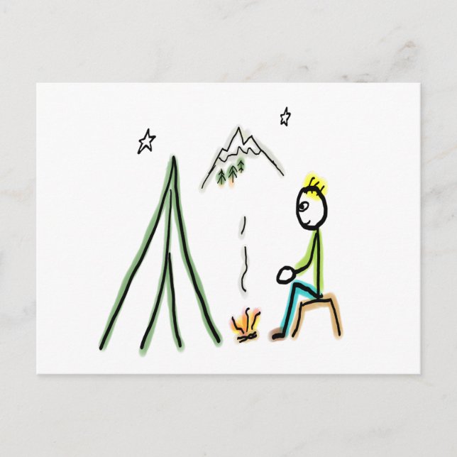 Postal Stickman de Camping (Anverso)
