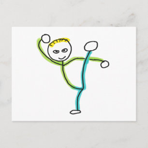 Postal Stickman de Kung Fu