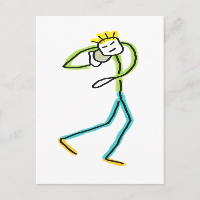 Postal Stickman de Lanzamiento de Peso (Anverso)