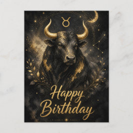Postal Stier Happy Birthday Sternzeichen Design