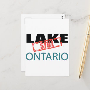 Postal Still Lake Ontario Arte de Sello Rojo Vintage