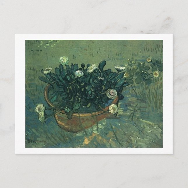Postal Still Life Bowl con Daisies Van Gogh Bella Artes (Anverso)