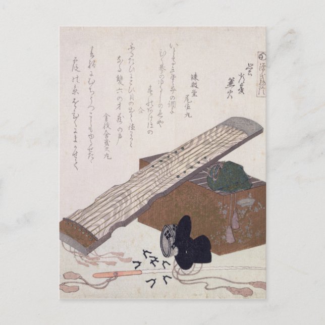 Postal Still Life with a Koto, c.1810 (Anverso)