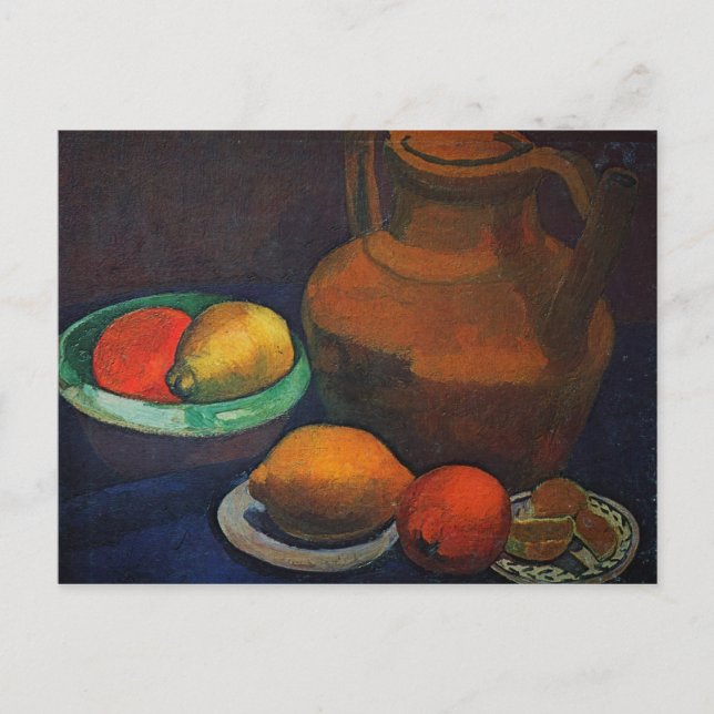 Postal Still Life with tank por Paula Modersohn-Becker (Anverso)