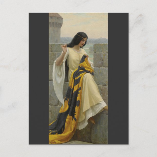 Postal Stitching the Standard de Edmund Leighton, c. 1911 (Anverso)