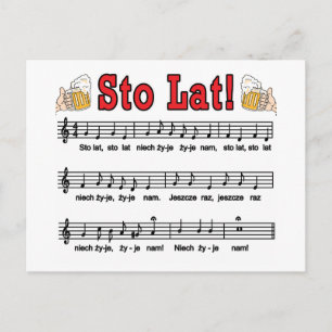 Postal ¡Sto Lat! Canción con tazas de cerveza