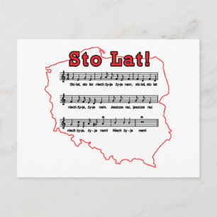 Postal ¡Sto Lat! Mapa de canciones polacas
