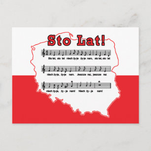 Postal ¡Sto Lat! Mapa de canciones polacas