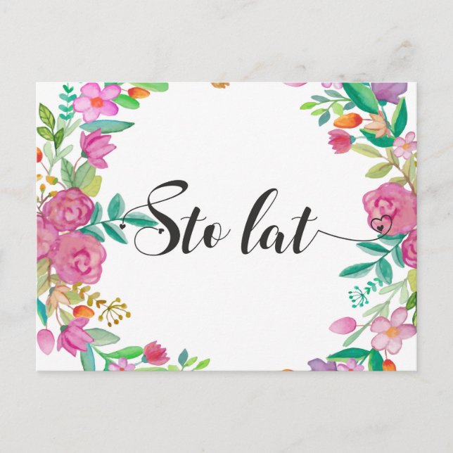 Postal Sto lat Regalo polaco del feliz cumpleaños Polonia (Anverso)