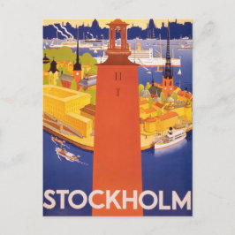 Postal Stockholm, Sweden vintage travel holiday postcard