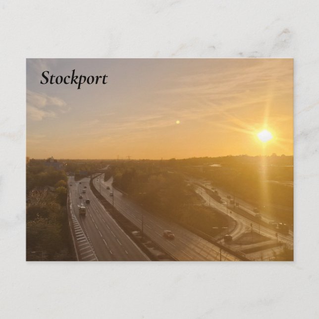 Postal Stockport Sunset (Anverso)