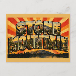 Postal Stone Mountain Georgia Domo de Granito Lago Arte