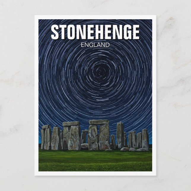 Postal Stonehenge Inglaterra Reino Unido Startrails (Anverso)