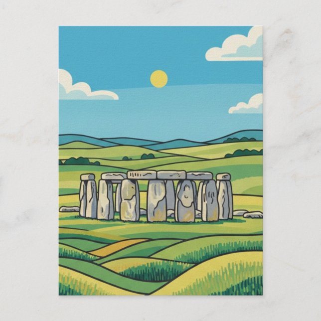 Postal Stonehenge Inglaterra Reino Unido Viaje (Anverso)
