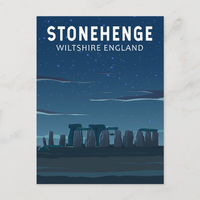 Postal Stonehenge Inglaterra Viajes Arte de época (Anverso)