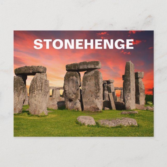 Postal Stonehenge - Red Sunset Sky (Anverso)