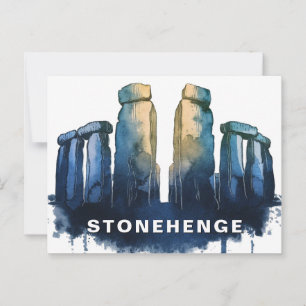 Postal Stonehenge, Reino Unido Acuarela