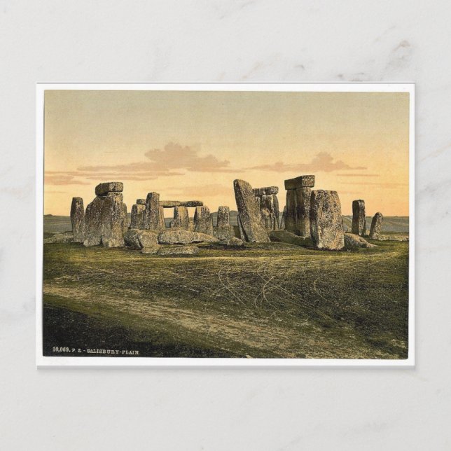 Postal Stonehenge, Salisbury, Inglaterra Photochrom raro (Anverso)