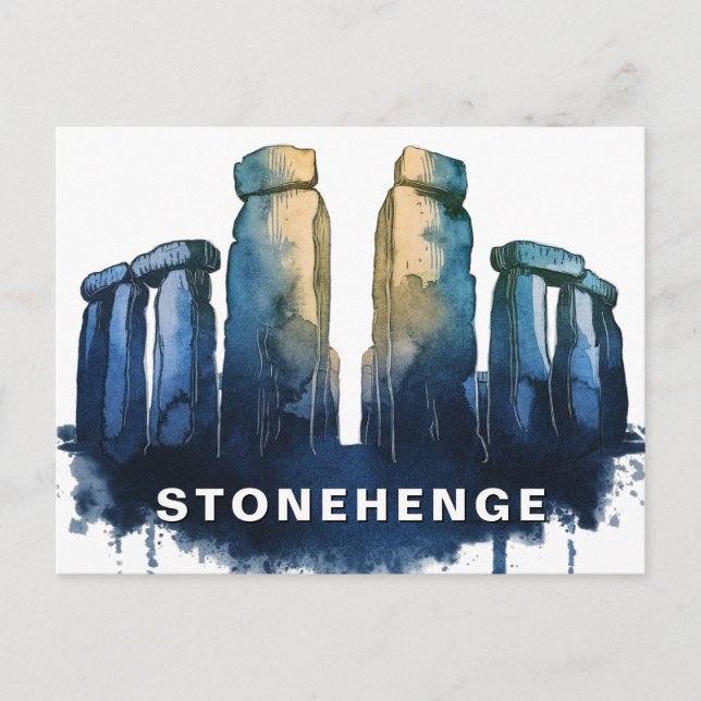 Postal Stonehenge, United Kingdom Watercolor (Anverso)
