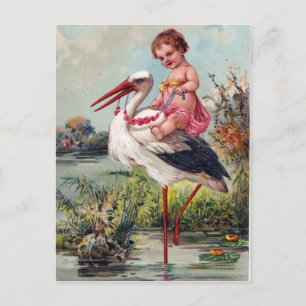 Postal Stork and Baby from 1909
