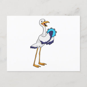 Postal Stork como músico con ambourine