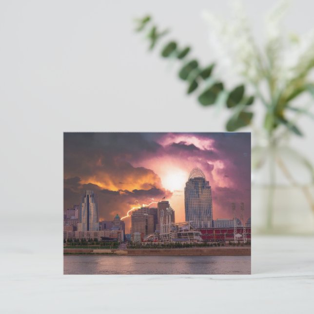 Postal Stormy Cincinnati Great American Ball Park (Anverso de pie)