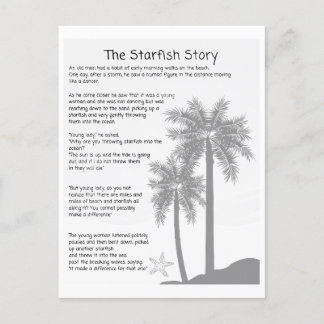 Postal Story, Starfish Thrower, poema de Starfish