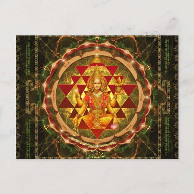 Postal Stotram en Devi Lakshmi - Shri Yantra-Mahalakshmi (Anverso)