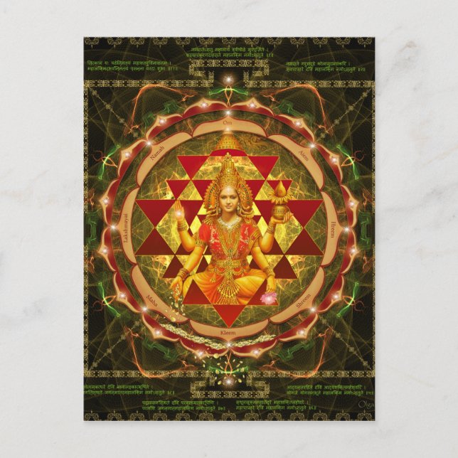 Postal Stotram en Devi Lakshmi - Shri Yantra-Mahalakshmi (Anverso)