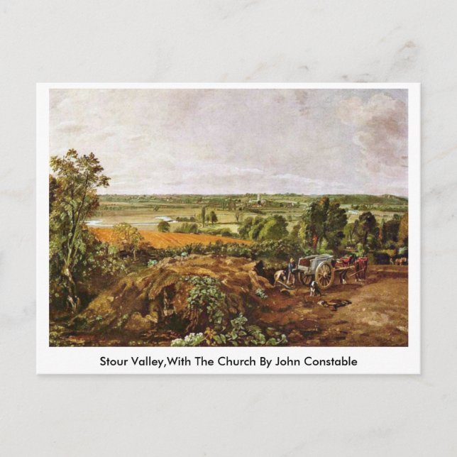 Postal Stour Valley, Con La Iglesia De John Constable (Anverso)