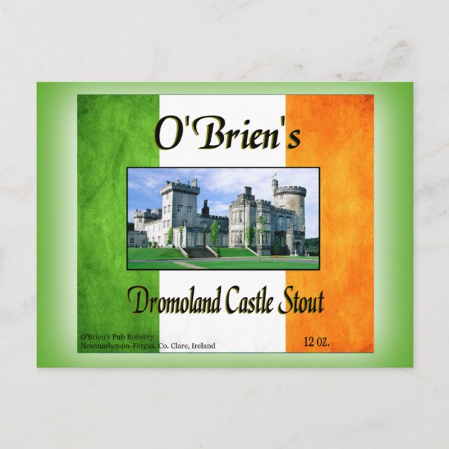 Postal Stout, el Castillo Dromoland de O'Brien (Anverso)