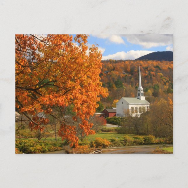 Postal Stowe Vermont en otoño (Anverso)