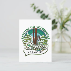 Postal Stowe Vermont, Explora el cartel de esquí del desi