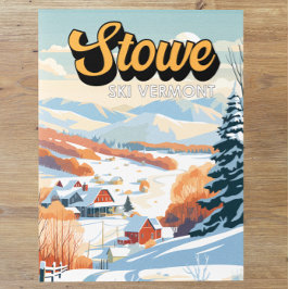 Postal Stowe Vermont Winter Vintage