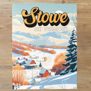 Postal Stowe Vermont Winter Vintage